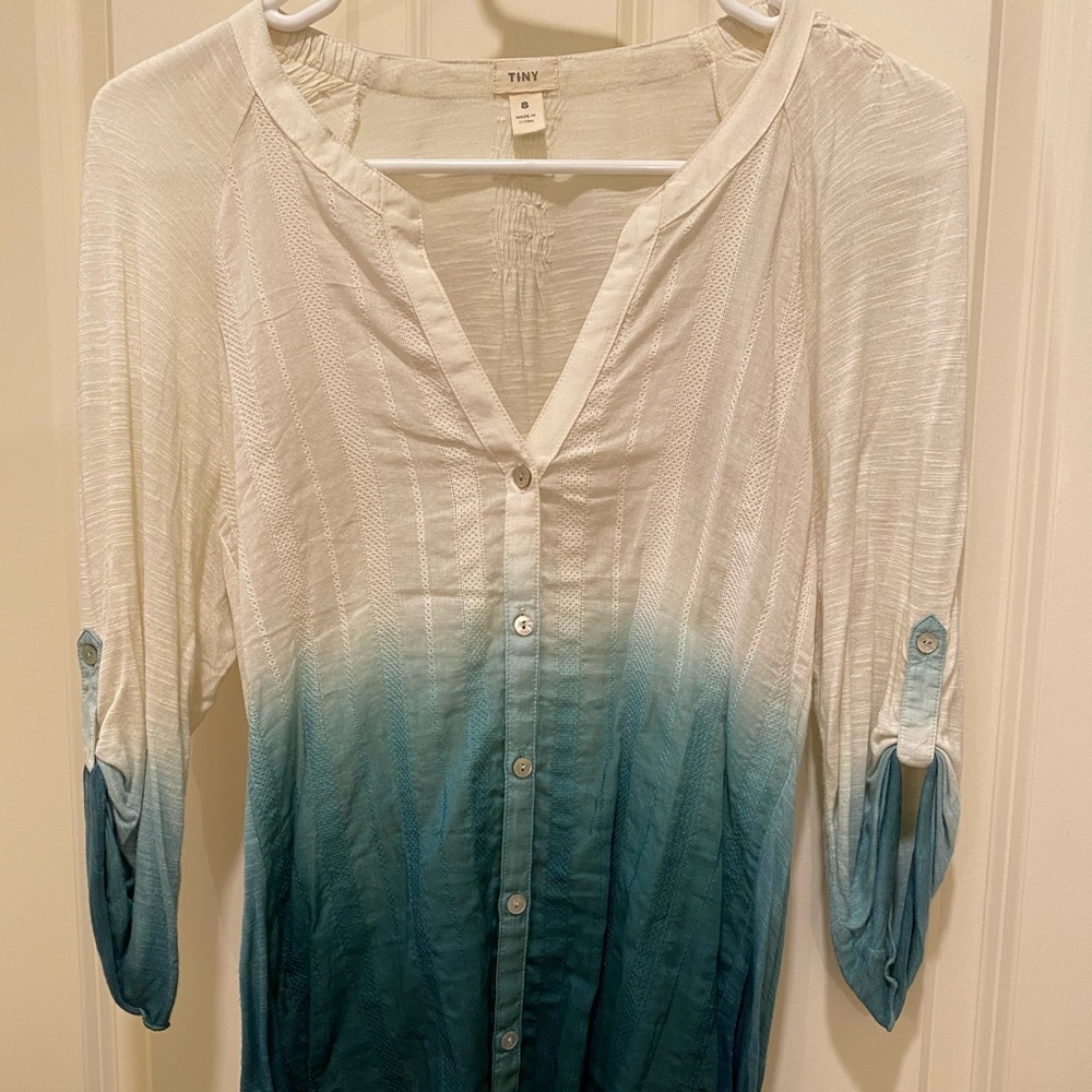 Anthropologie ombré button down blouse